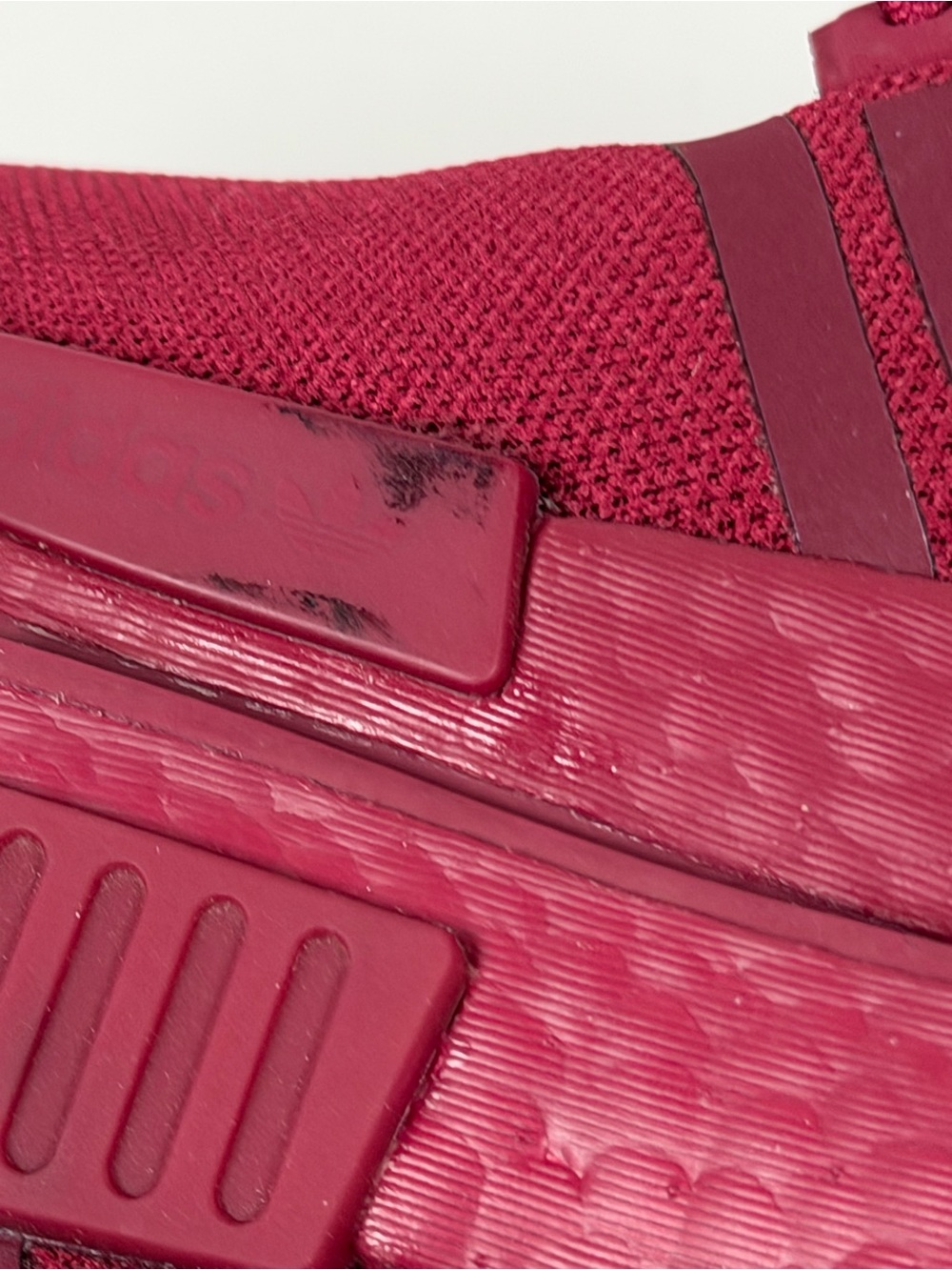 Adidas NMD_R1 Women’s 7.5 Burgundy Boost Knit Sneakers Running Shoes Casual - Picture 5 of 11